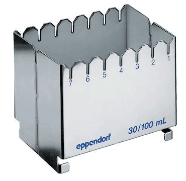 德國艾本德（Eppendorf）ReservoirRack,用于存放10mL、30mL和100mL試劑槽。最多可以放置7個(gè)試劑槽模塊或試劑槽