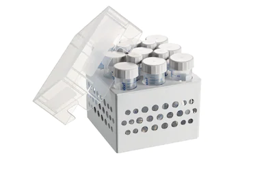 艾本德儲存盒 3 × 3, 可放置 9  個(gè) 50  mL 試管和 4  個(gè) 15  mL 試管，2  件，高 127  mm，5  英寸，聚丙烯材料，可耐受最低 -86  °C，高溫高壓滅菌，帶蓋子