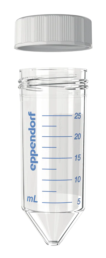 艾本德Eppendorf Conical Tubes 25 mL 帶螺旋蓋, 25 mL, 無(wú)菌、無(wú)熱原, 無(wú)RNase和DNase, 無(wú)DNA, 無(wú)色, 200 個(gè) (8 包 × 25 個(gè))